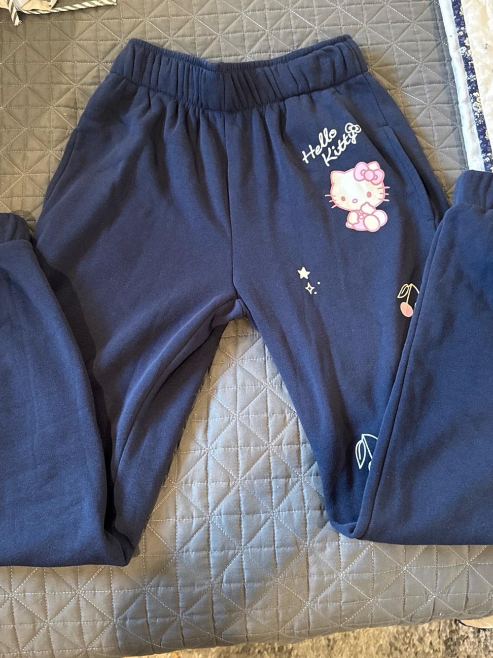 Hello Kitty Navy Jogger Pants with Pink Character Accent